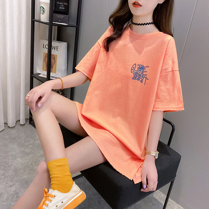 【着瘦せ】カジュアル プルオーバー 半袖 韓国系 夏 ラウンドネック カートゥーン Tシャツ